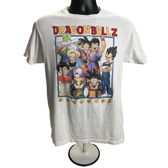 Dragon Ball Z Cartoon Kanji Characters White T-shirt Goku-Vegeta-Gohan-DBZ - Picture 1 of 8